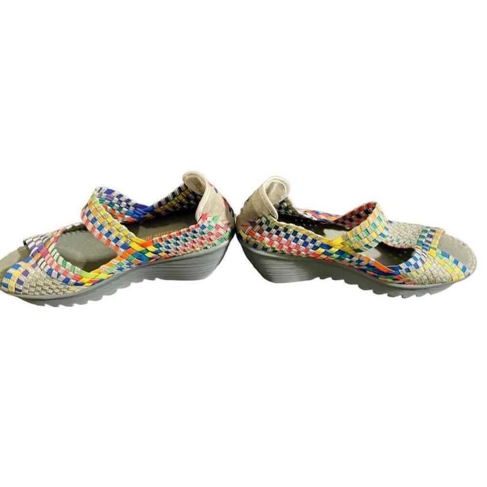 Size 9 Bernie Mev Women's Size 40 Multicolor & Gray wedge open toe sandals - Picture 8 of 9